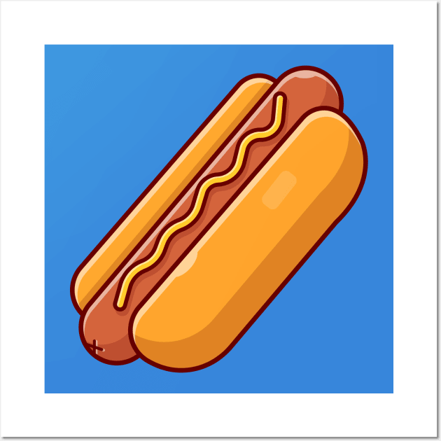 Hotdog Cartoon Vector Icon Illustration (20) Wall Art by Catalyst Labs